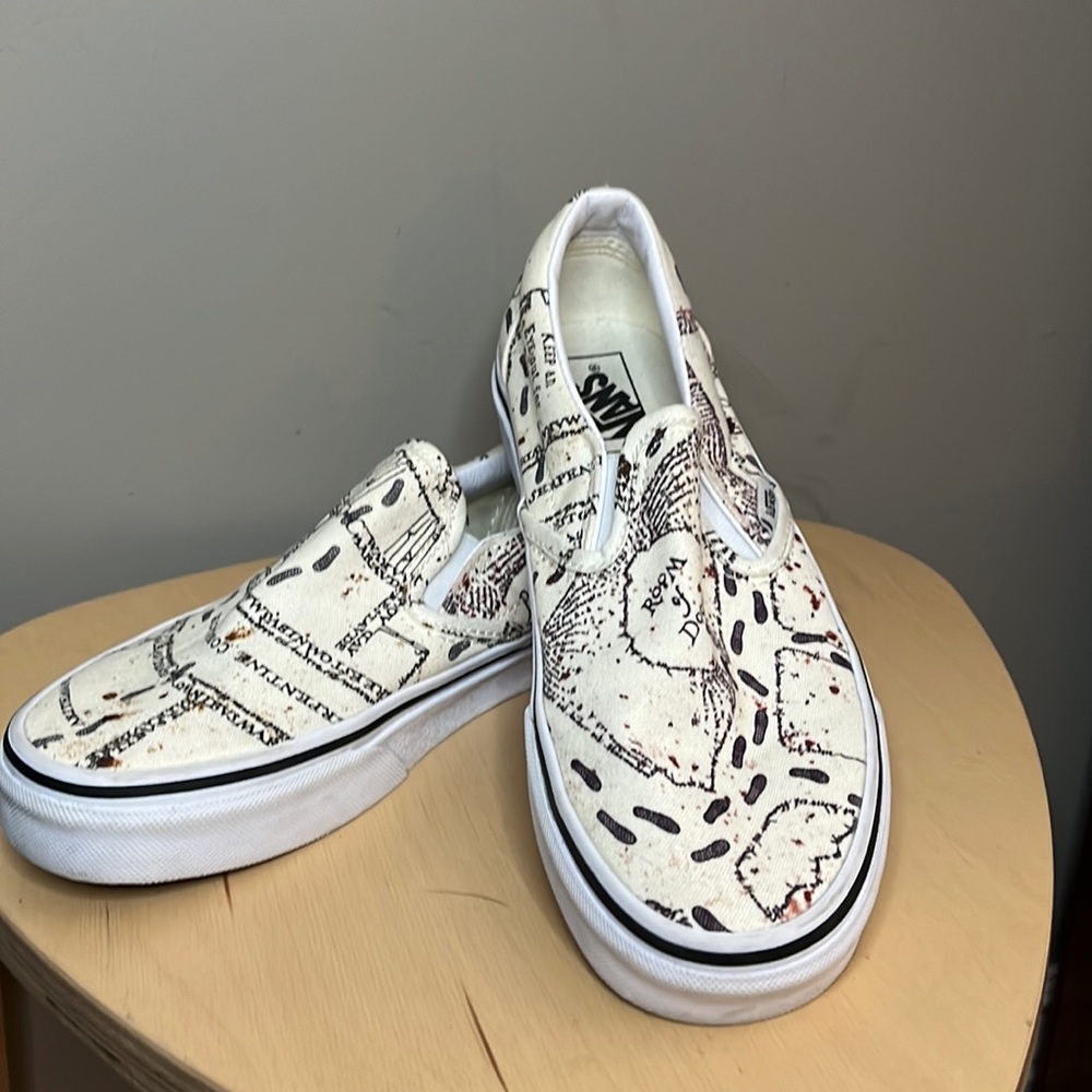 Harry Potter Vans Slip Ons Limited Edition, Size 4.5 Boys Like New